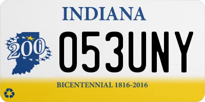 IN license plate 053UNY