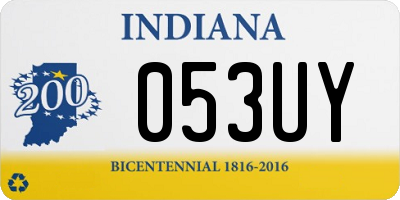 IN license plate 053UY
