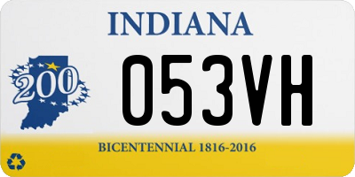 IN license plate 053VH