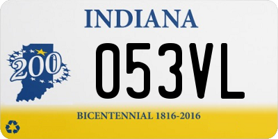 IN license plate 053VL