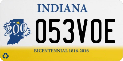 IN license plate 053VOE