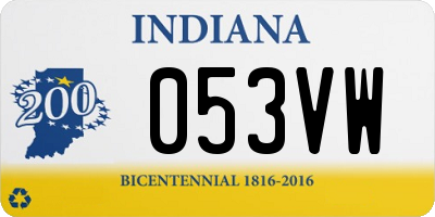 IN license plate 053VW