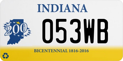 IN license plate 053WB