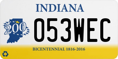 IN license plate 053WEC