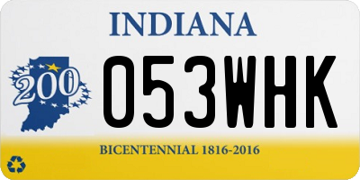 IN license plate 053WHK