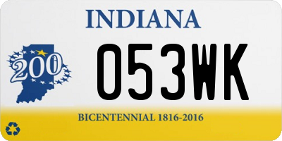 IN license plate 053WK