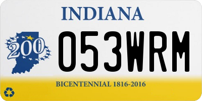 IN license plate 053WRM