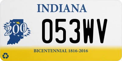 IN license plate 053WV