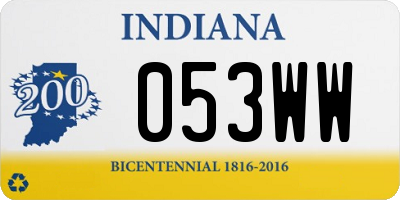 IN license plate 053WW