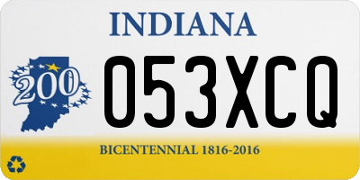IN license plate 053XCQ