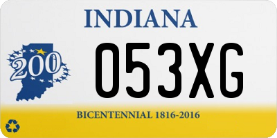 IN license plate 053XG