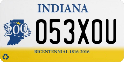 IN license plate 053XOU