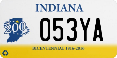 IN license plate 053YA