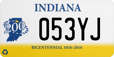 IN license plate 053YJ