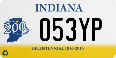 IN license plate 053YP