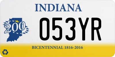 IN license plate 053YR