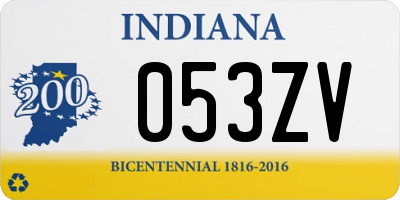 IN license plate 053ZV