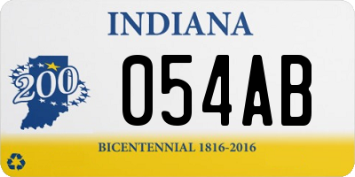 IN license plate 054AB