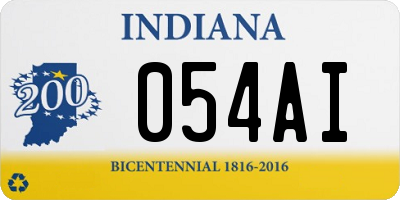 IN license plate 054AI