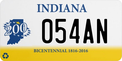 IN license plate 054AN