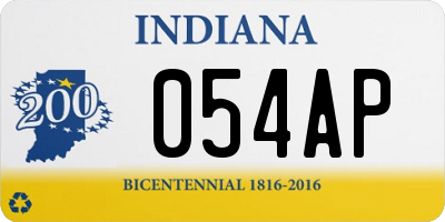 IN license plate 054AP