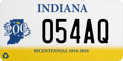 IN license plate 054AQ