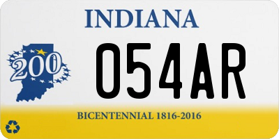 IN license plate 054AR