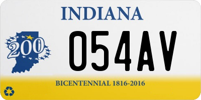 IN license plate 054AV