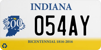 IN license plate 054AY