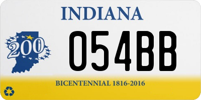 IN license plate 054BB