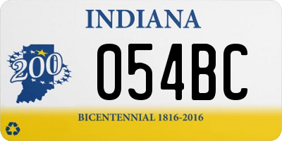 IN license plate 054BC