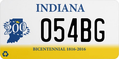 IN license plate 054BG