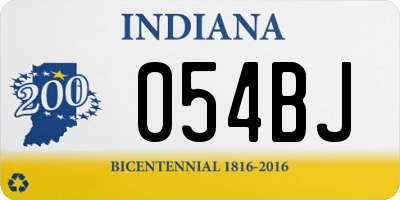 IN license plate 054BJ