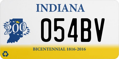 IN license plate 054BV