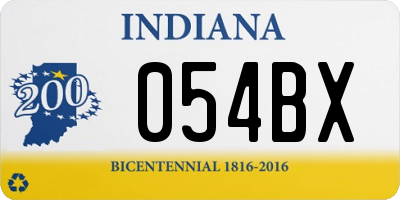 IN license plate 054BX