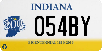 IN license plate 054BY