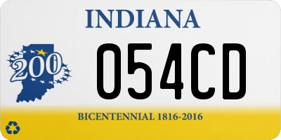 IN license plate 054CD