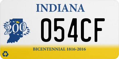 IN license plate 054CF