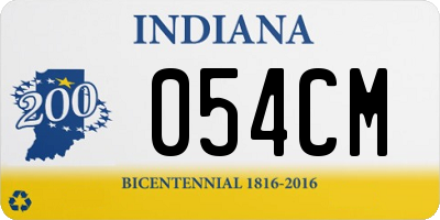 IN license plate 054CM