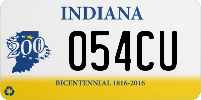 IN license plate 054CU