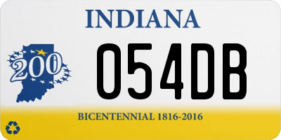 IN license plate 054DB