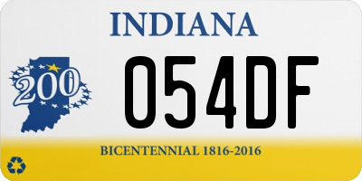 IN license plate 054DF