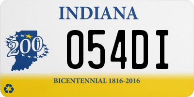 IN license plate 054DI