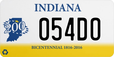 IN license plate 054DO