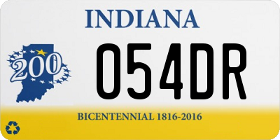 IN license plate 054DR