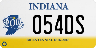 IN license plate 054DS