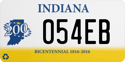 IN license plate 054EB