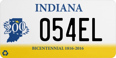 IN license plate 054EL