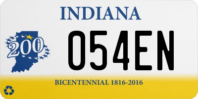 IN license plate 054EN