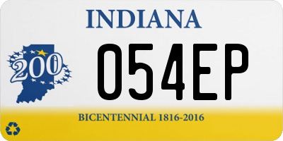 IN license plate 054EP